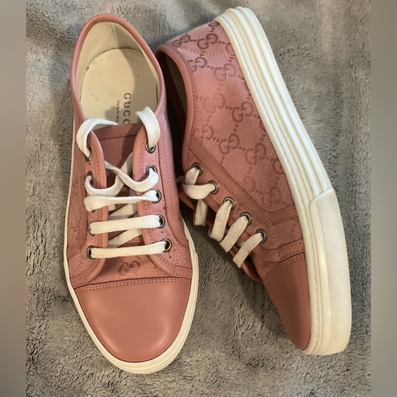 Gucci canvas & Leather low top sneaker soft pink/rose - Picture 6 of 8